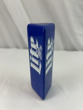 Miller Lite Blue Triangle Beer Tap Handle 5 Inch Lucite Breweriana Bar Pub